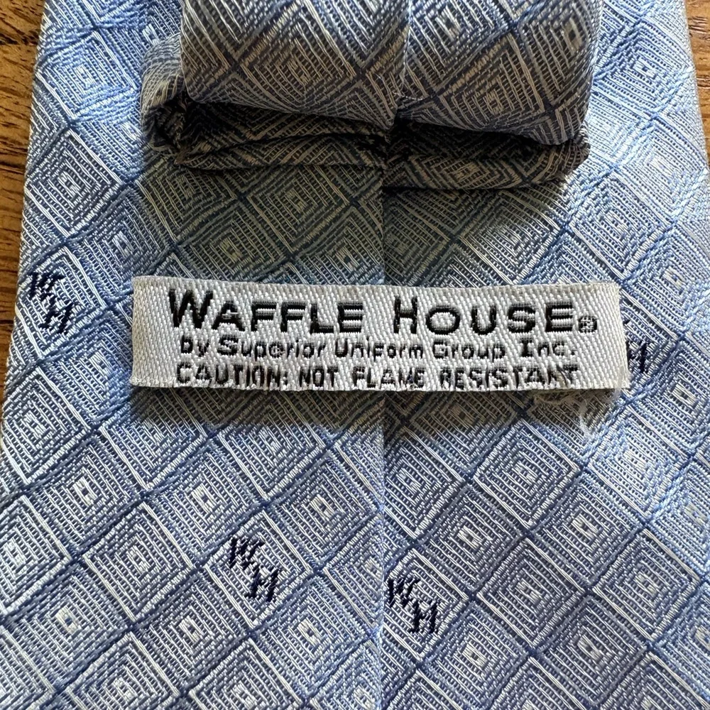 Vintage official Waffle House Uniform Men's Light Blue Tie- with “WH”